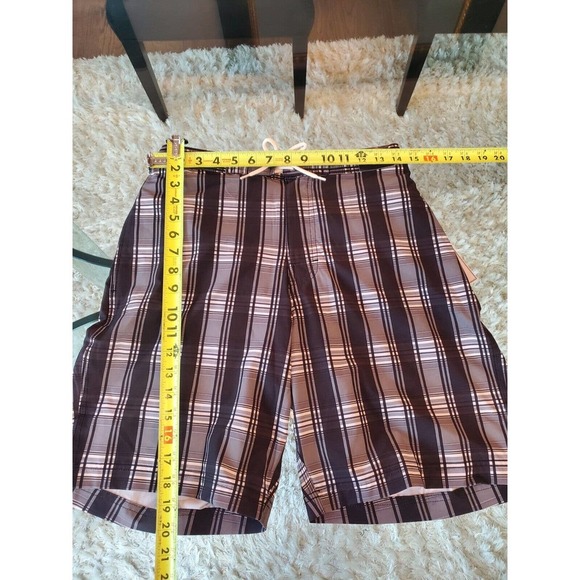 Roundtree & Yorke Men's Gray Plaid Polyester Pull On Stretch Swimwear Shorts M - Picture 11 of 12
